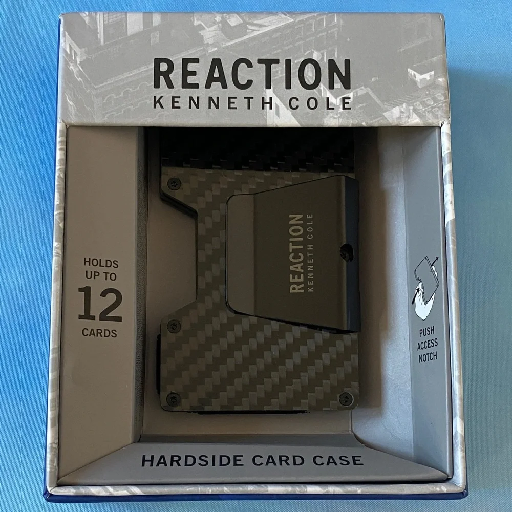 NWT Kenneth Cole Reaction Men's RFID Slim Hard Side Money Clip Wallet